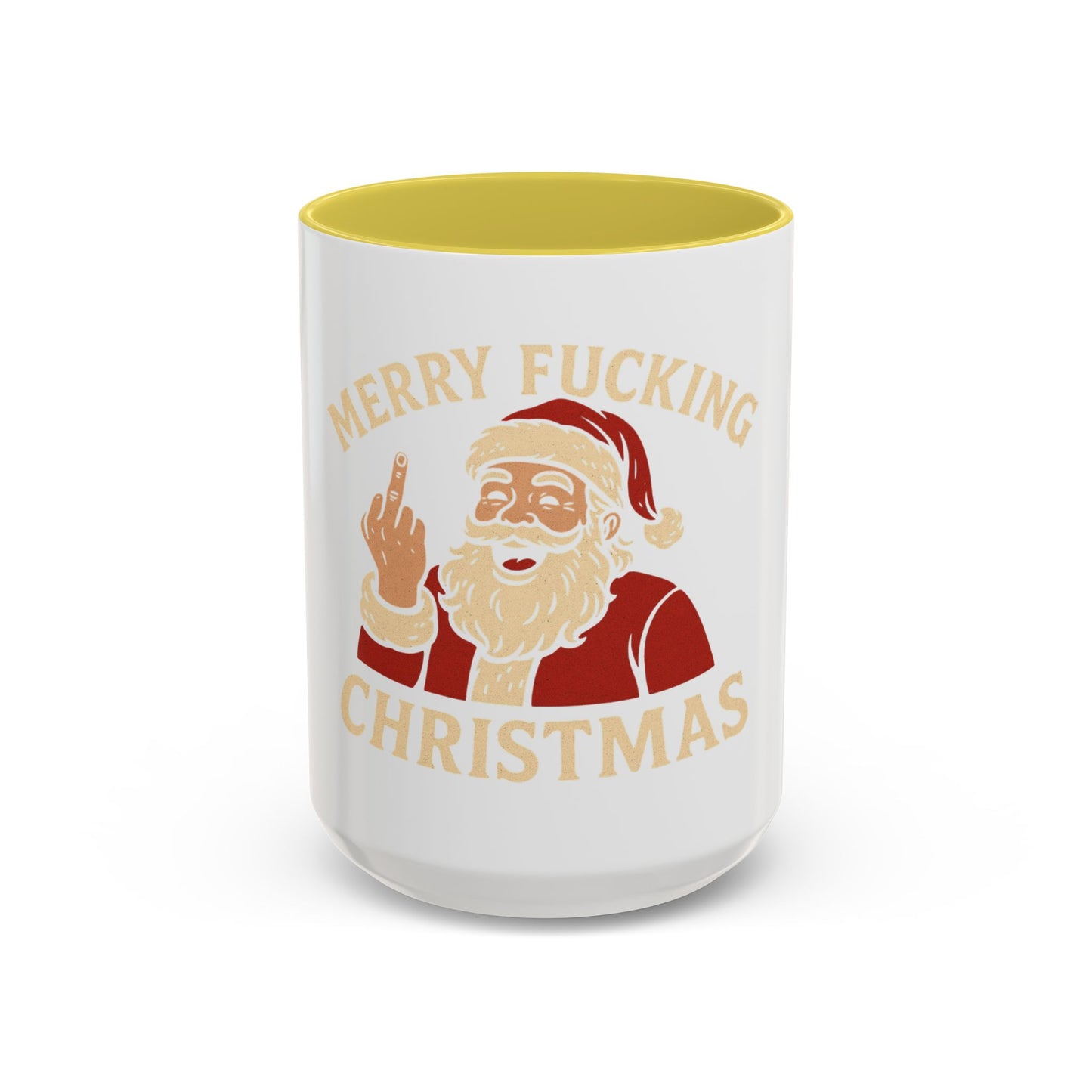 Merry Fucking Christmas Mug — Funny Santa Middle Finger Coffee Cup (11oz & 15oz)
