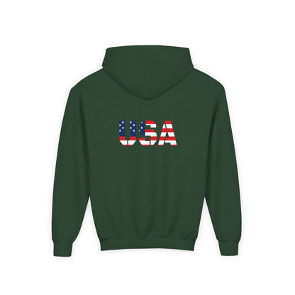 USA Flag Youth Hoodie, Youth Sweatshirt, Cool Hoodie for Kids, American Pride Apparel, Comfortable Boys and Girls Sweatshirt
