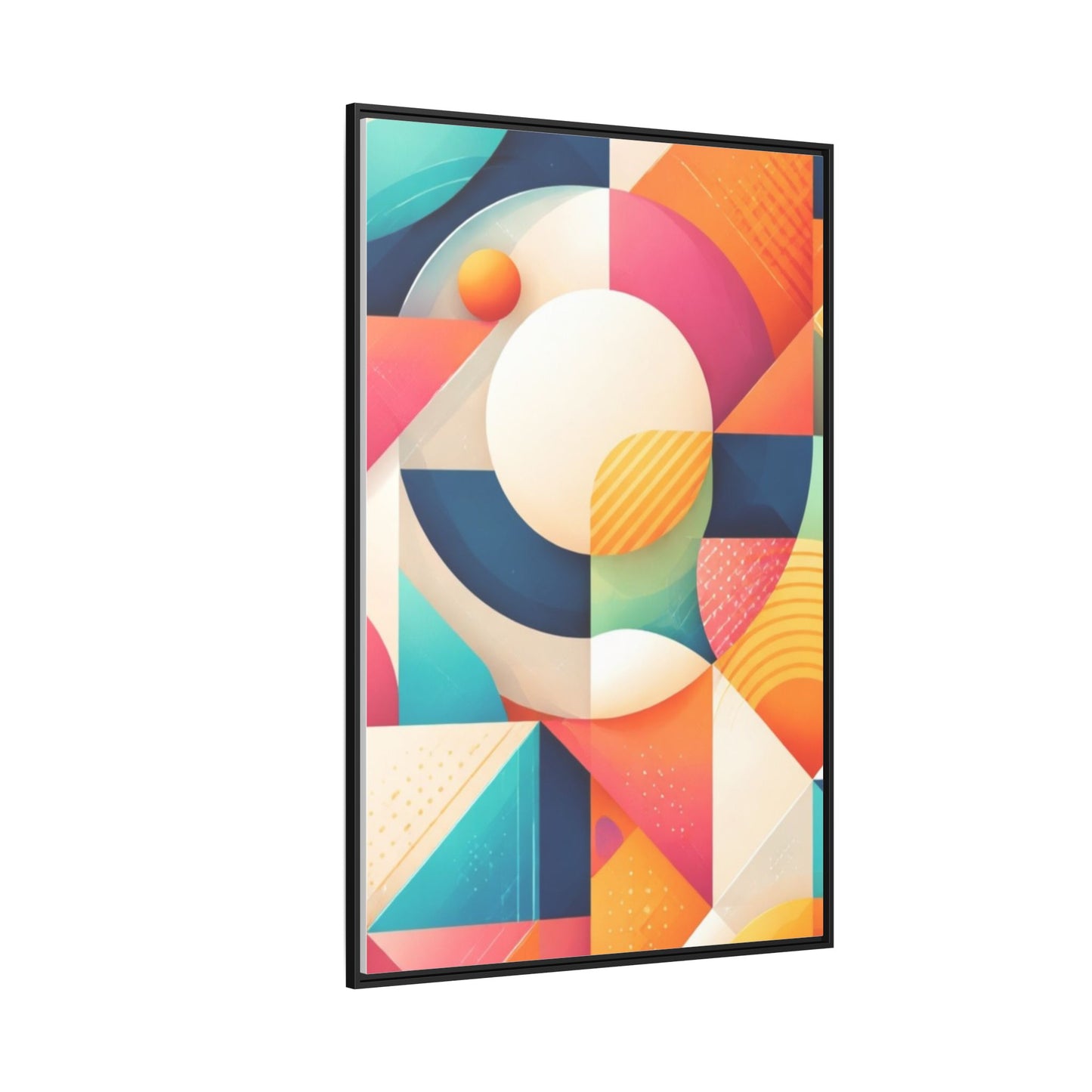Colorful Geometric Abstract Art Matte Canvas Framed