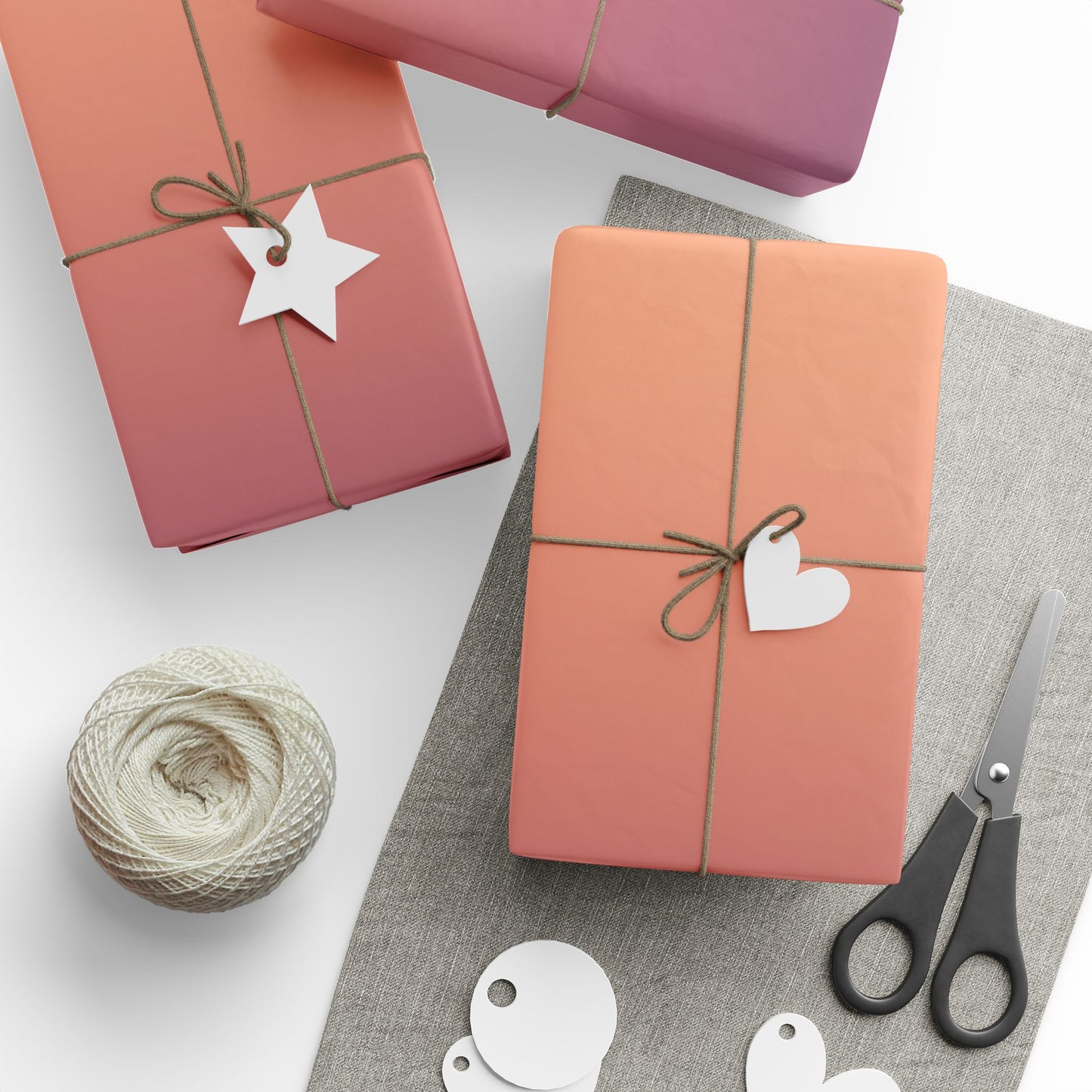 Sunset Gradient Wrapping Paper Roll — Peach Ombre Gift Wrap