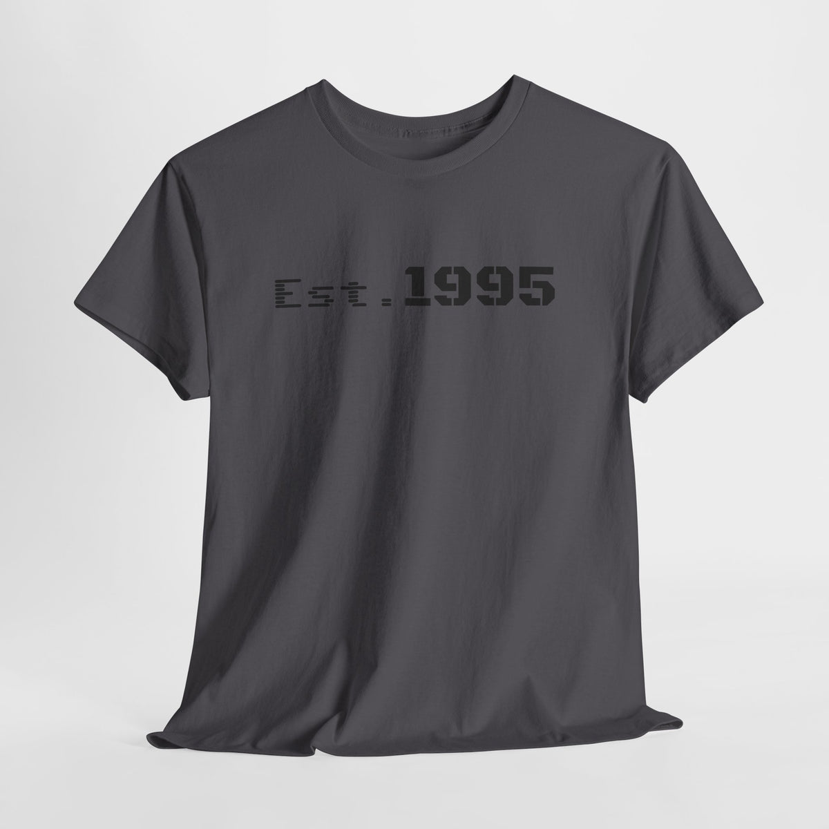 Vintage minimalist Est. 1995 T-shirt by Printify featuring a simple birthday design on a classic cotton tee.