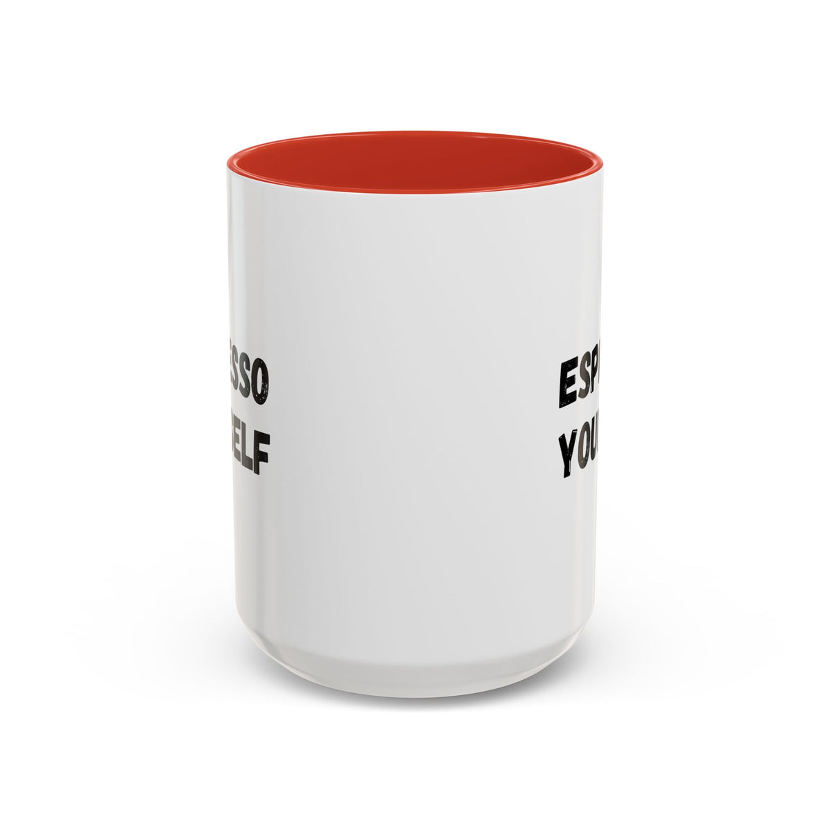 Printify Espresso Yourself coffee mug with humorous design, 11 oz ceramic mug perfect for coffee lovers.