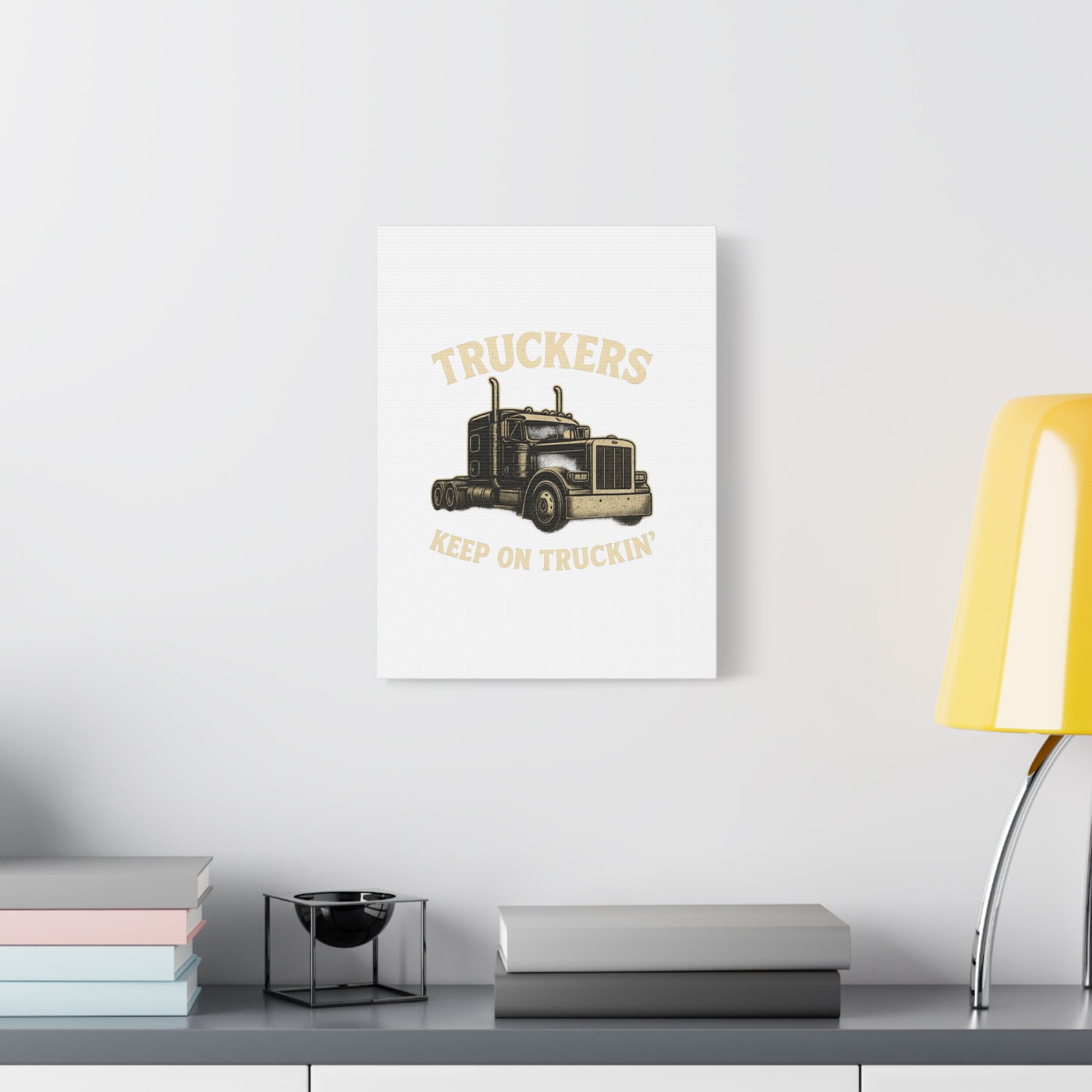 Truckers Canvas Wall Art, Keep on Truckin' Decor, Gift for Drivers, Trucking Artwork, Transportation Gift - TRV