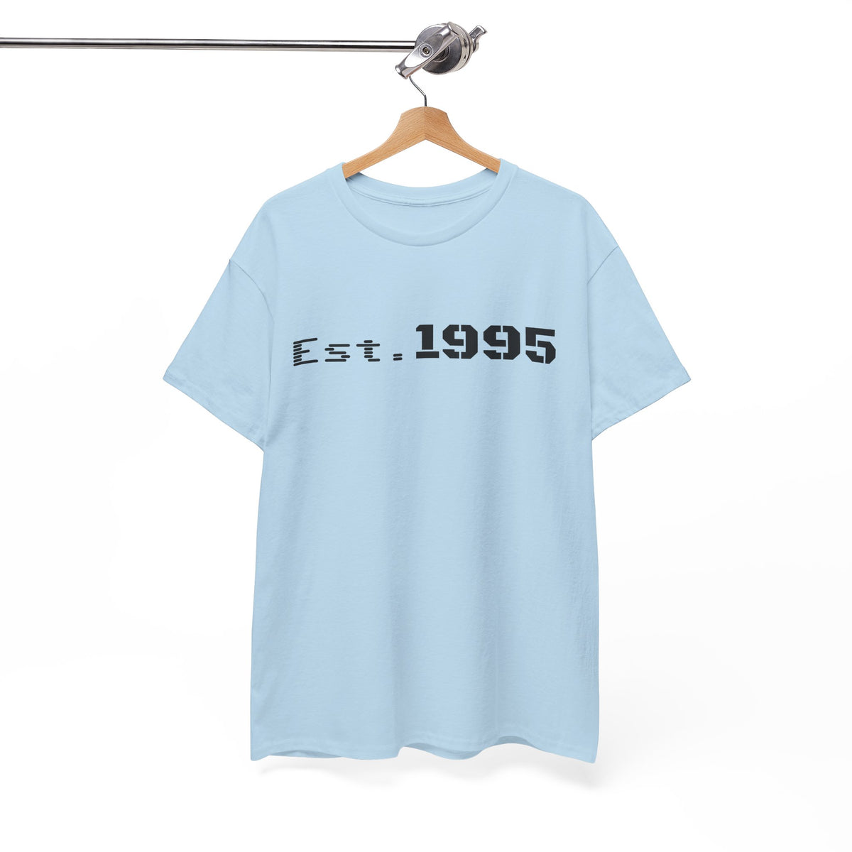Vintage minimalist Est. 1995 T-shirt from Printify featuring a simple design celebrating the birth year.