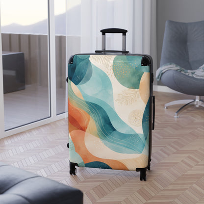 Autumn Mist Forest Suitcase — Scenic Fall Travel Luggage