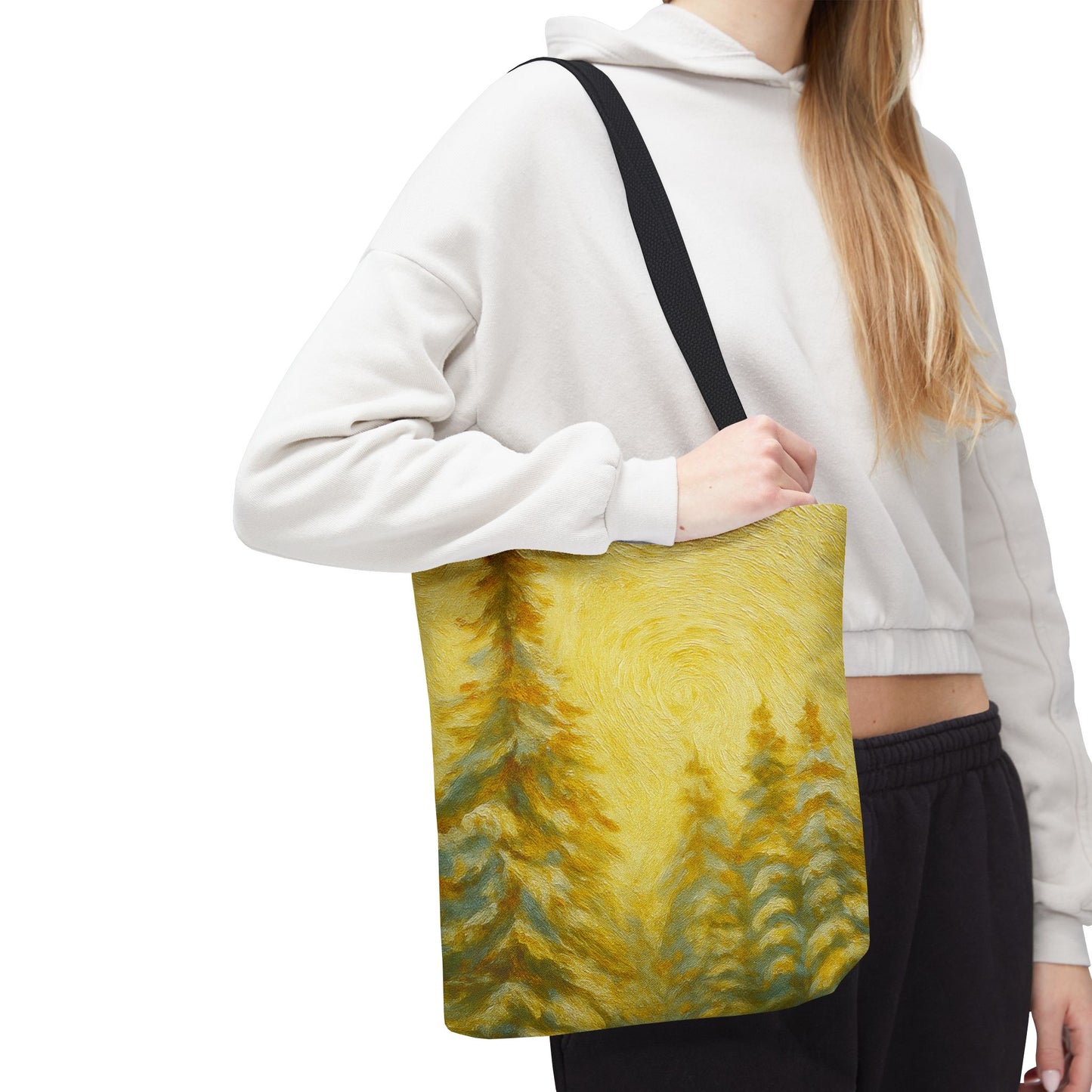 Eco-friendly canvas tote bag featuring an artistic abstract design, perfect for beach or everyday use.