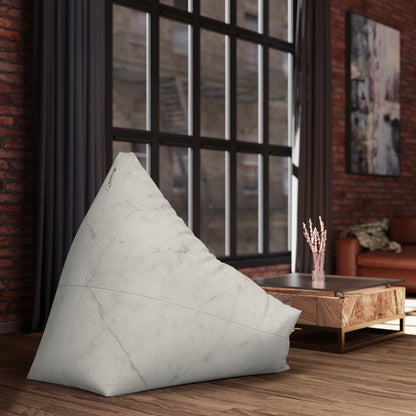 White Marble Pattern Bean Bag Chair Cover | Faux Stone Texture