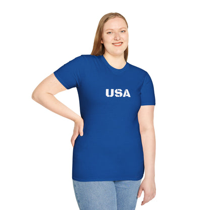 USA Unisex Softstyle T-Shirt, Casual Tee, Patriotic Apparel, Independence Day Gift, Everyday Wear, Comfortable Fashion