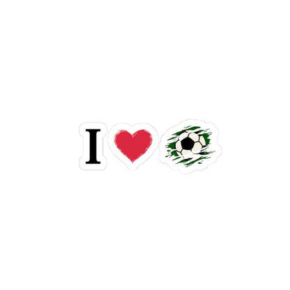 Soccer Love Kiss-Cut Stickers - Perfect for Fans, Gifts, Laptops, Bumpers, and Scrapbooking - TRV