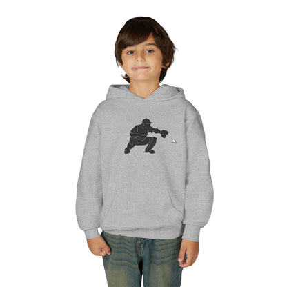 Youth Baseball Catcher Hoodie, Sporty Sweatshirt for Kids, Perfect Gift for Young Athletes, Team Spirit Gear, Sports Event Apparel