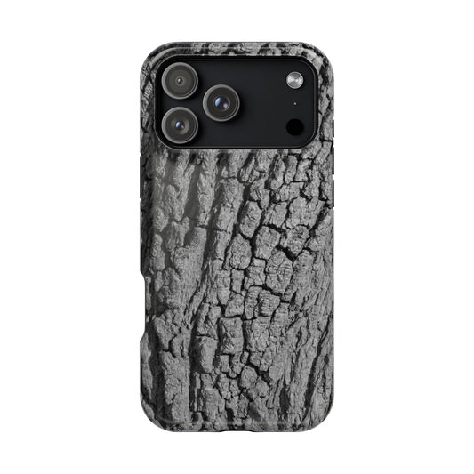 Bark texture phone case, front view