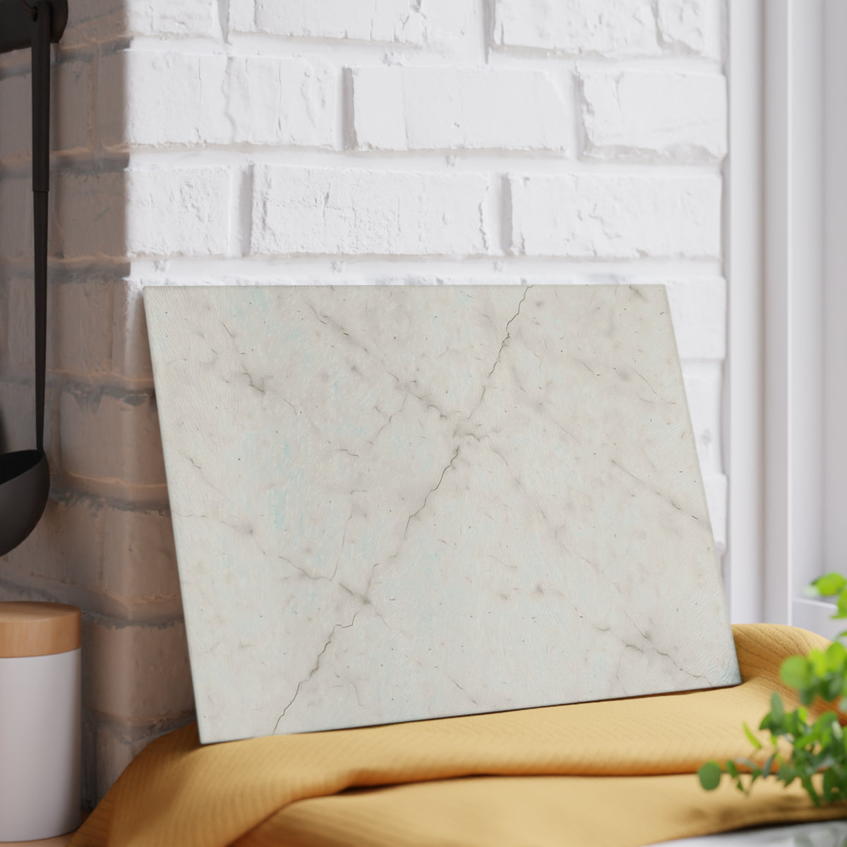 Marble-Print Glass Cutting Board — Elegant Kitchen Prep Surface