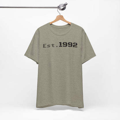 Est. 1992 Unisex Jersey Tee - Retro Birthday Gift, Casual Wear, Cool Vintage T-Shirt, Gift for Him, Gift for Her - TRV