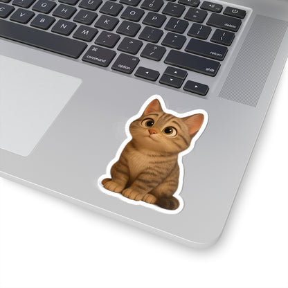 Adorable Cat Kiss-Cut Stickers, Cute Cat Decor, Pet Lover Gifts, Laptop Stickers, Kids' Room Decor - TRV