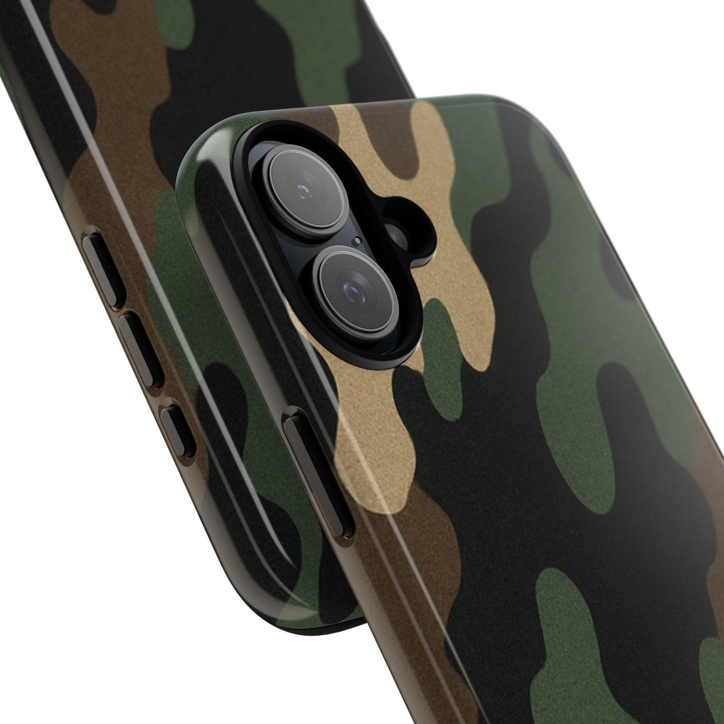 Military green camo tough phone case by Printify, rugged protective cover for smartphones with durable, military-inspired design.