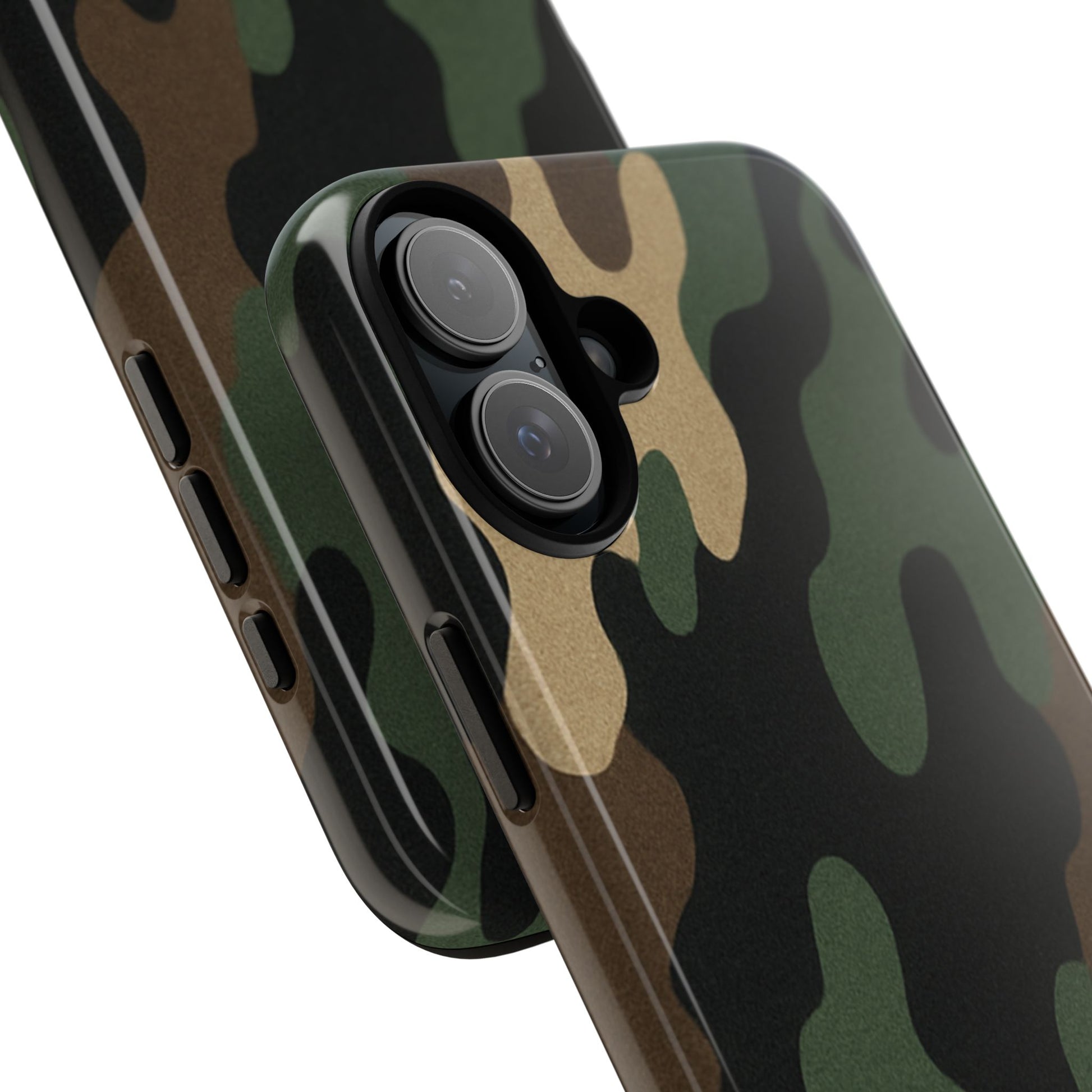 Military green camo tough phone case by Printify, rugged protective cover for smartphones with durable, military-inspired design.