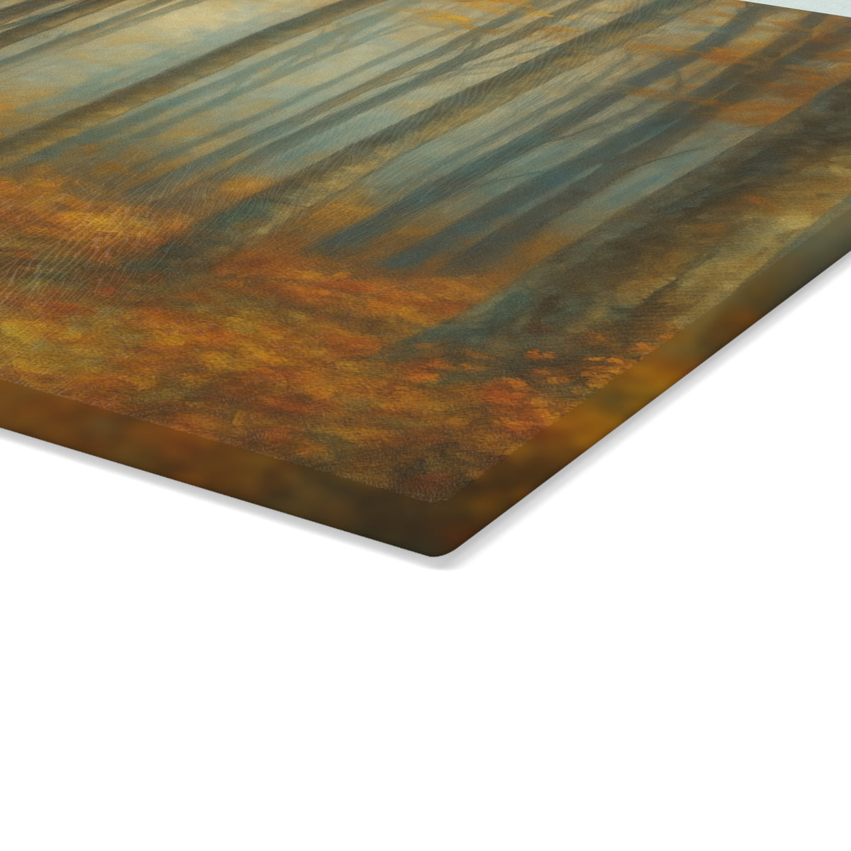 Autumn Woodland Misty Forest Glass Cutting Board - view 5