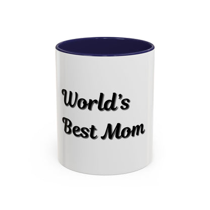 World's Best Mom Accent Coffee Mug - 11oz & 15oz - Perfect Gift for Mother's Day - TRV