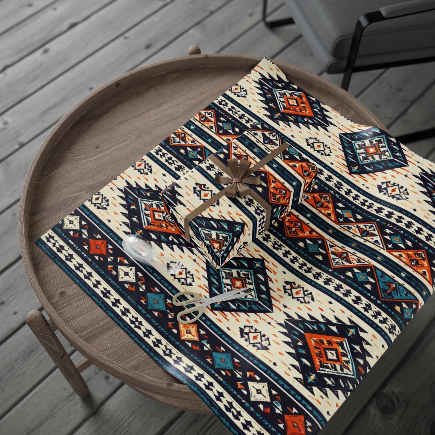 Southwestern Aztec Pattern Wrapping Paper Roll — Rustic Tribal Gift Wrap