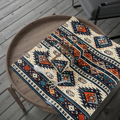 Southwestern Aztec Pattern Wrapping Paper Roll — Rustic Tribal Gift Wrap