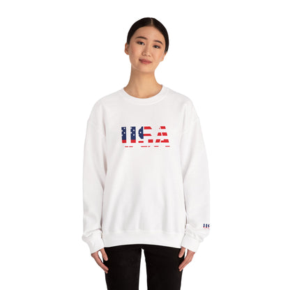 USA Flag Unisex Crewneck Sweatshirt, Cozy Apparel, Casual Wear, Independence Day Gift, Americana Style