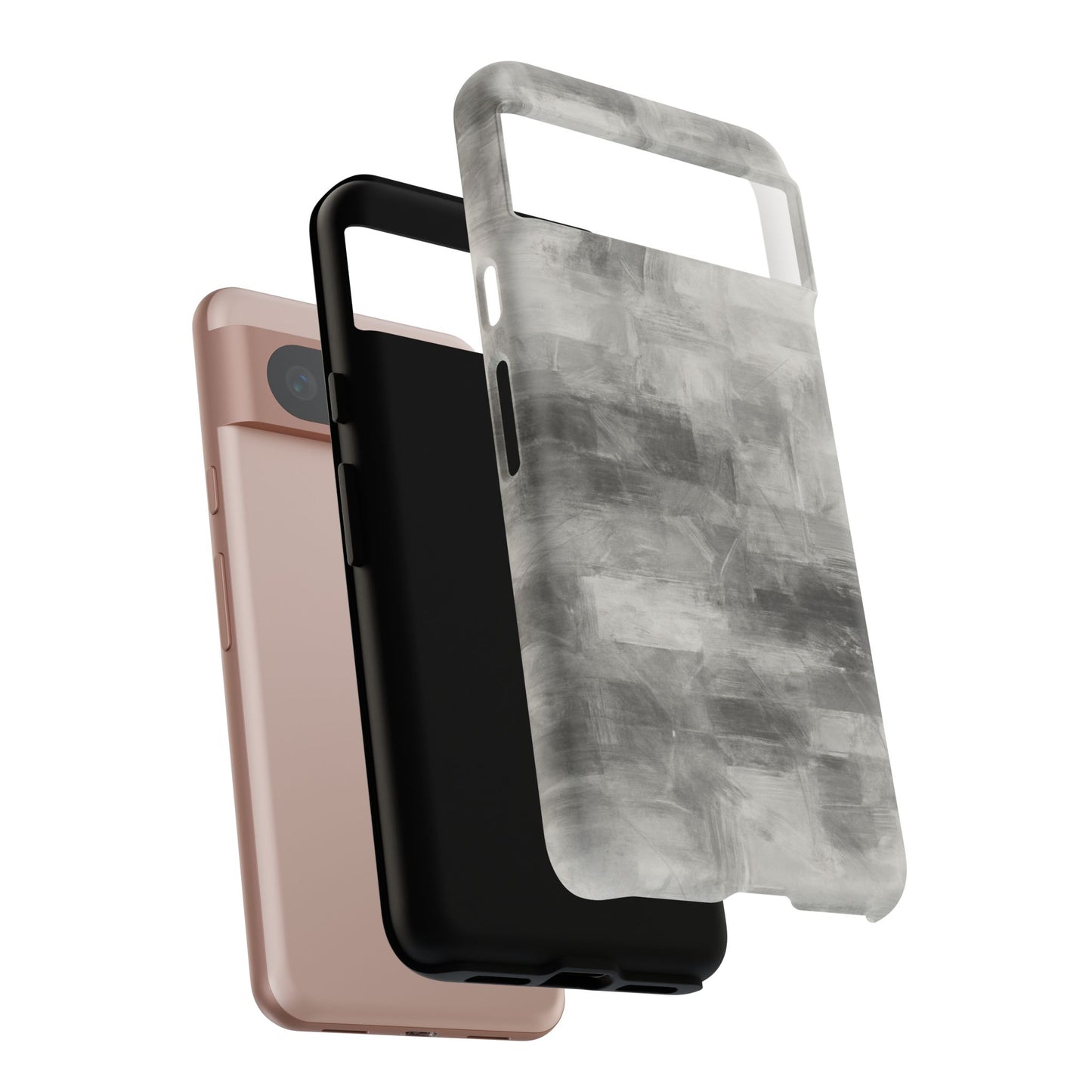 Abstract gray grid design phone case for iPhone, tough protective cover from Printify with a modern geometric pattern.