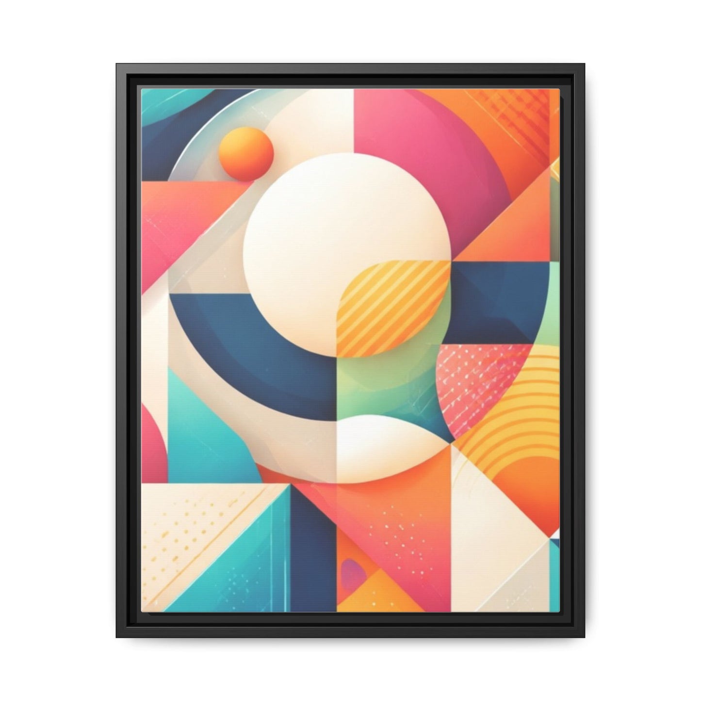 Colorful Geometric Abstract Art Matte Canvas Framed