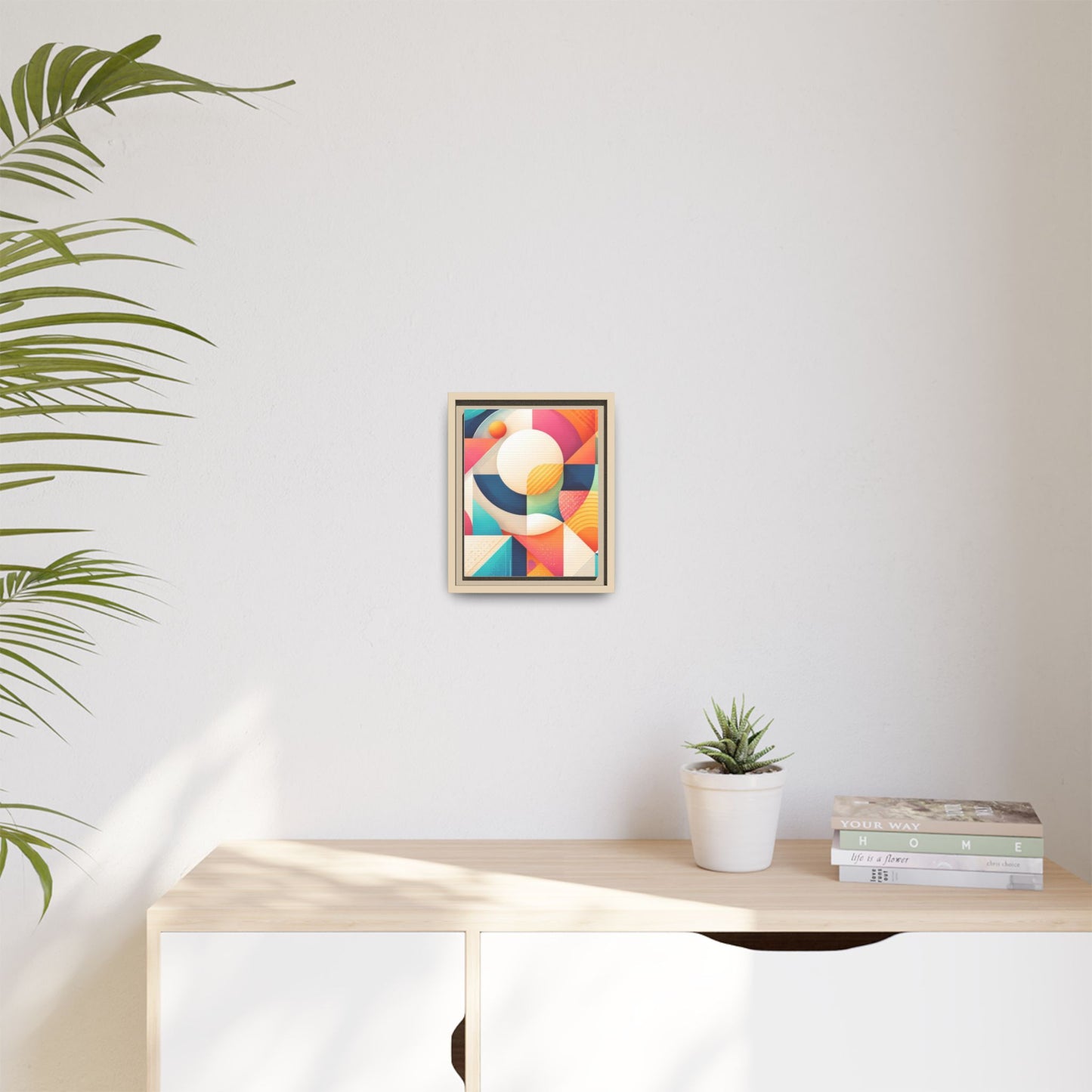 Colorful Geometric Abstract Art Matte Canvas Framed