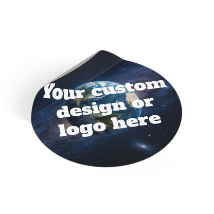 Custom Earth Space Design round vinyl sticker featuring space-themed artwork, ideal for decorating notebooks or laptops.