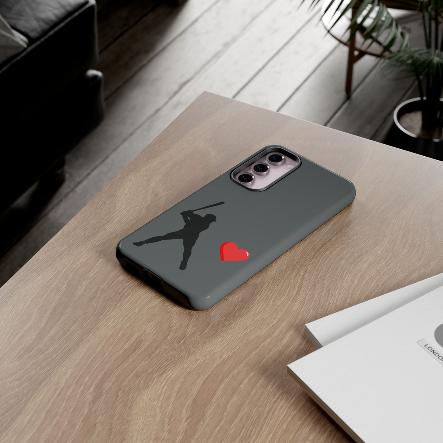 Printify baseball love phone case featuring sports-themed design, durable protective case for iPhone and Android devices.