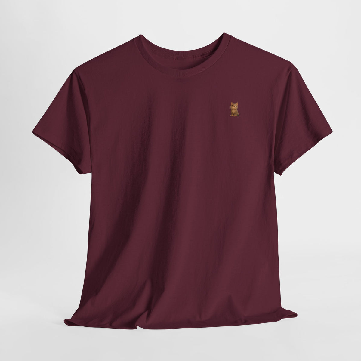 Brown kitten graphic cat lover T-shirt by Printify, featuring a cute feline design on a comfortable casual tee.