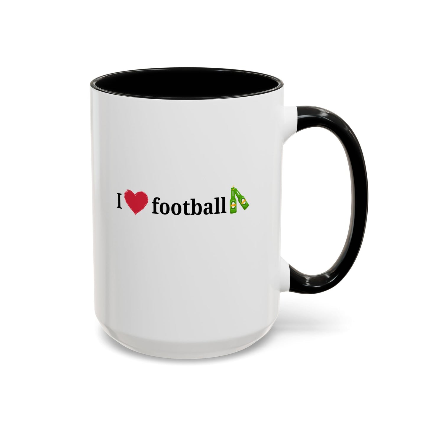 I Love Football Accent Coffee Mug, Perfect Gift for Sports Lovers, Football Enthusiasts, Unique Mug for Game Days, Home or Office Decor - TRV