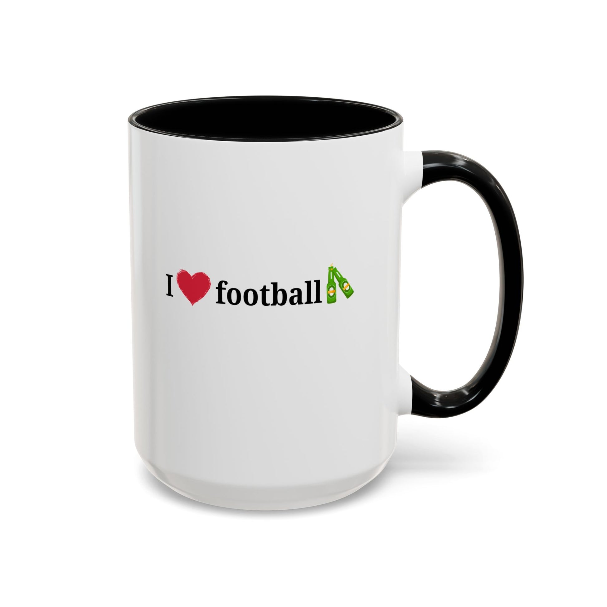 I Love Football Accent Coffee Mug, Perfect Gift for Sports Lovers, Football Enthusiasts, Unique Mug for Game Days, Home or Office Decor - TRV