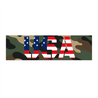 Patriotic USA Camo Bumper Stickers | Car Decor, Military Style, Outdoor Adventure, Independence Day, Gifts for Veterans - TRV