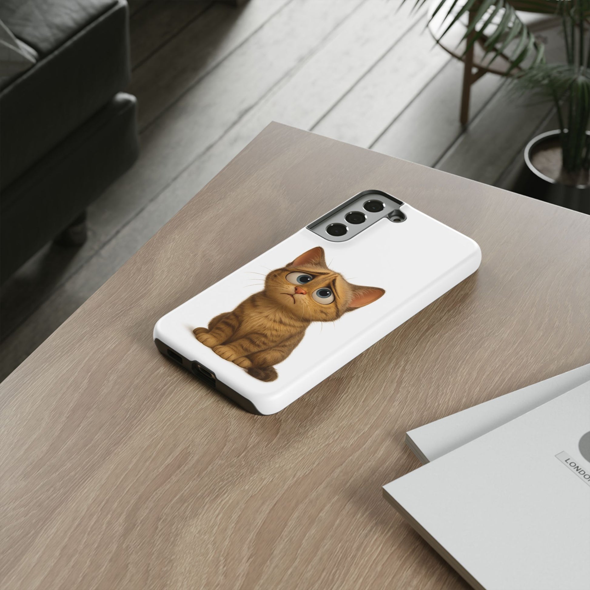 Cute Cat Phone Case, Funny Kitty Case, Animal Lover Gift, Cat Lover Accessory, Unique Cat Design Case, Pet Mom Gift - TRV