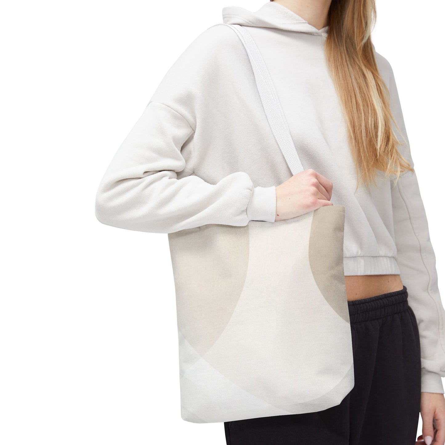 Neutral Abstract Geometric Tote Bag | Minimal Beige Shapes