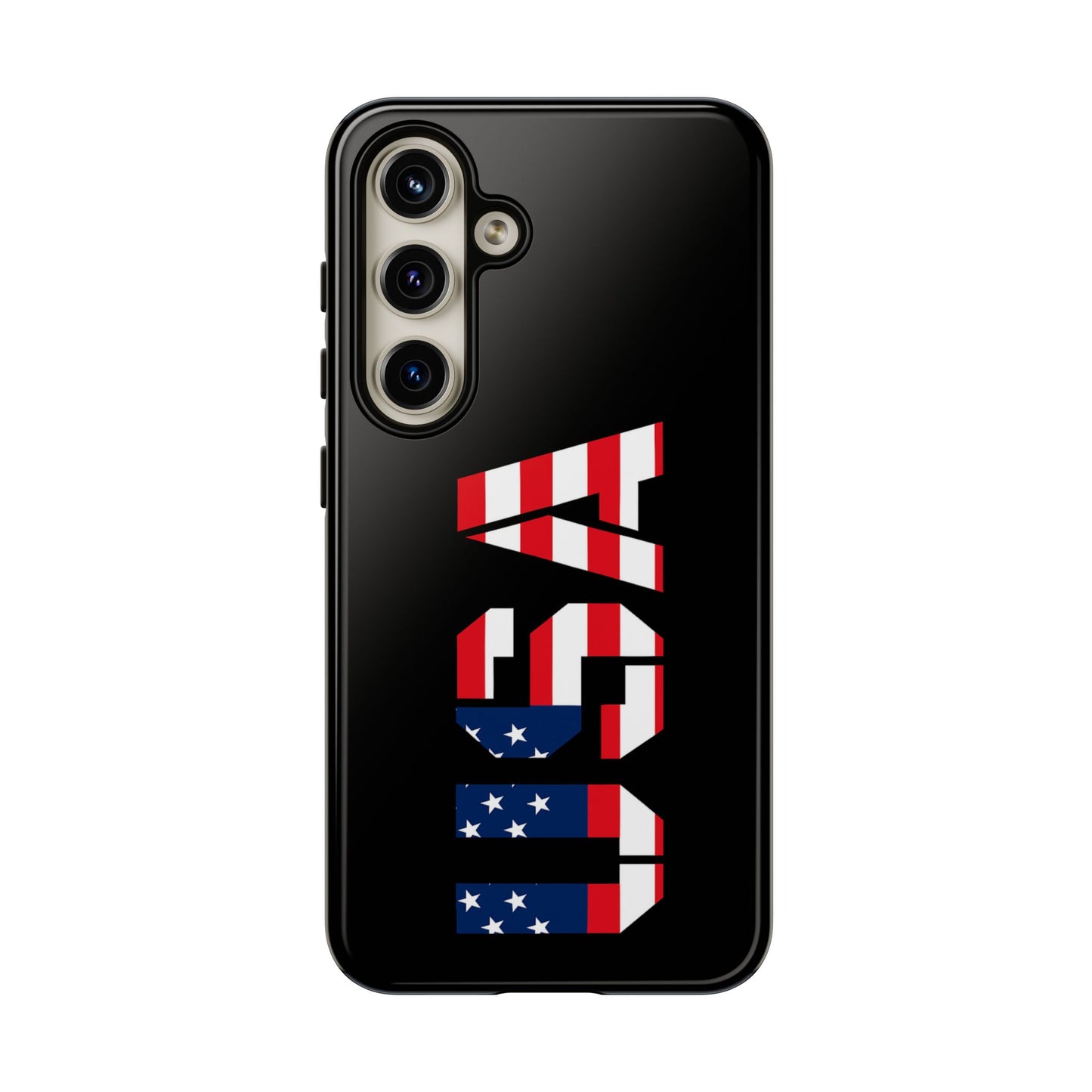 Patriotic American flag phone case by Printify, rugged protective case for smartphones with bold flag design.