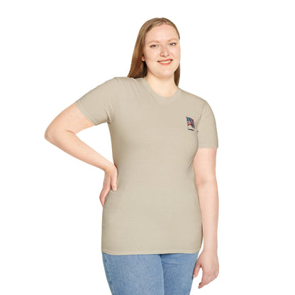 Patriotic Unisex Softstyle T-Shirt, American Flag Tee, USA Pride Shirt, Perfect for Independence Day, Casual Wear - TRV