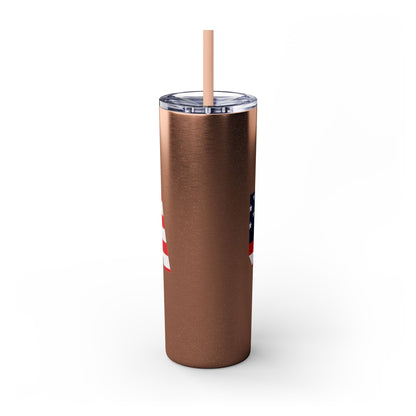 Skinny Tumbler — USA Flag 20oz Straw Tumbler (Patriotic Travel Cup)