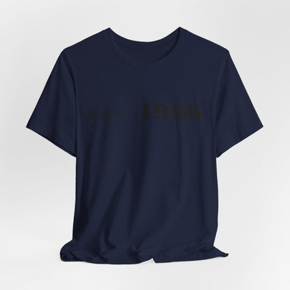 Vintage Est. 1996 T-shirt by Printify featuring a classic birthday design, perfect for celebrating a birth year.