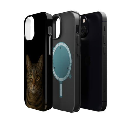 Magnetic Impact-Resistant Phone Case — Realistic Tabby Cat Portrait