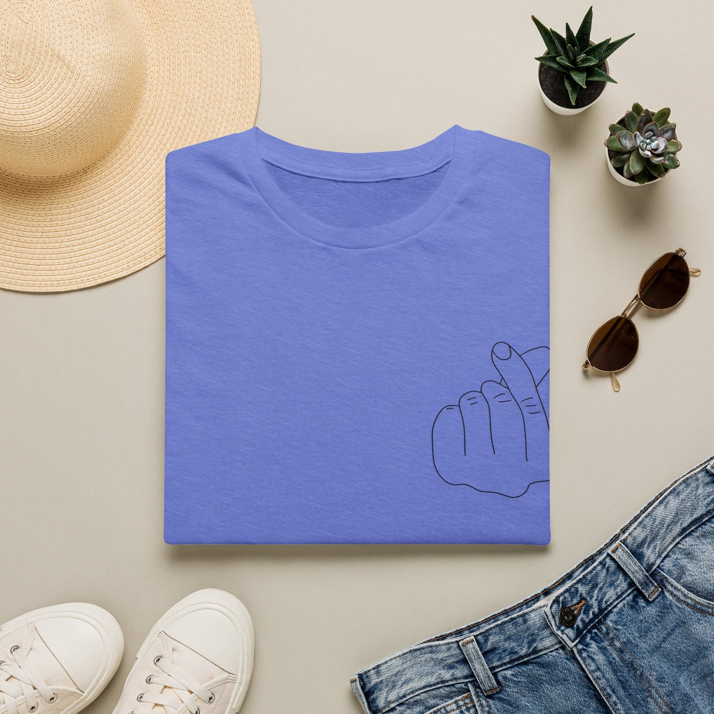 Trendy Unisex Softstyle T-Shirt with Love Hand Gesture Design