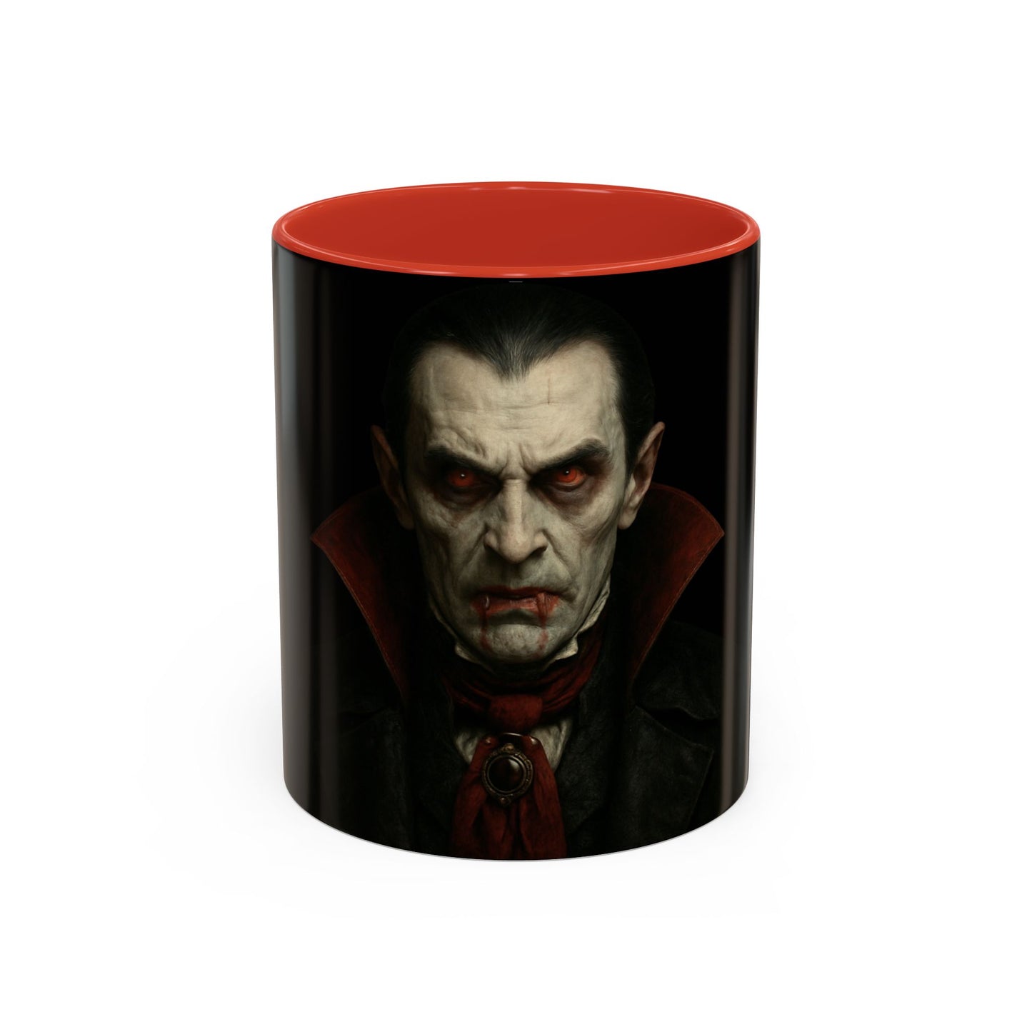 Gothic Dracula Vampire Accent Coffee Mug | Spooky Halloween Gift, Unique Home Decor, Collector's Mug, Coffee Lover's Gift - TRV