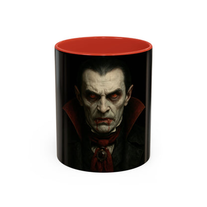 Gothic Dracula Vampire Accent Coffee Mug | Spooky Halloween Gift, Unique Home Decor, Collector's Mug, Coffee Lover's Gift - TRV