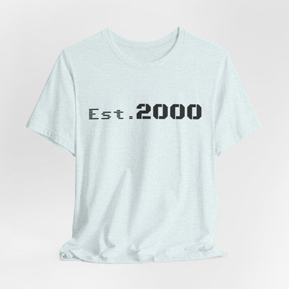 Retro pixel design T-shirt by Printify, born in 2000, featuring a vintage-inspired graphic for a nostalgic look.