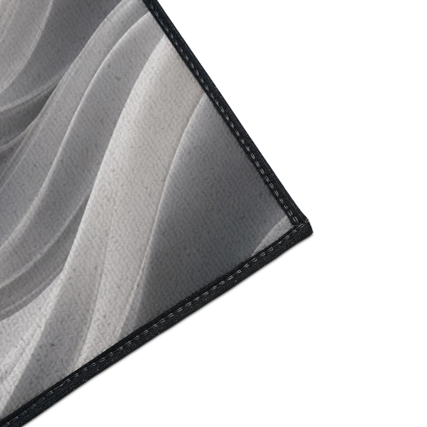 Abstract Gray Wave Floor Mat | Modern Entryway Rug, Non-Slip