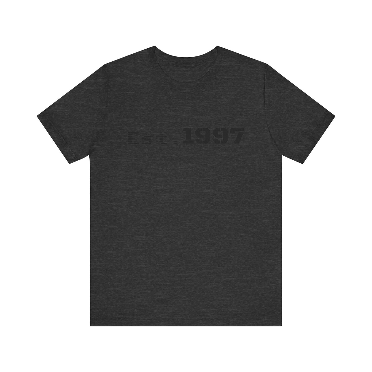 Vintage 1997 Established T-Shirt by Printify showcasing retro design and classic fit with printed "Est. 1997" text.