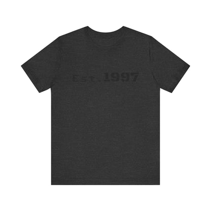Vintage 1997 Established T-Shirt by Printify showcasing retro design and classic fit with printed "Est. 1997" text.