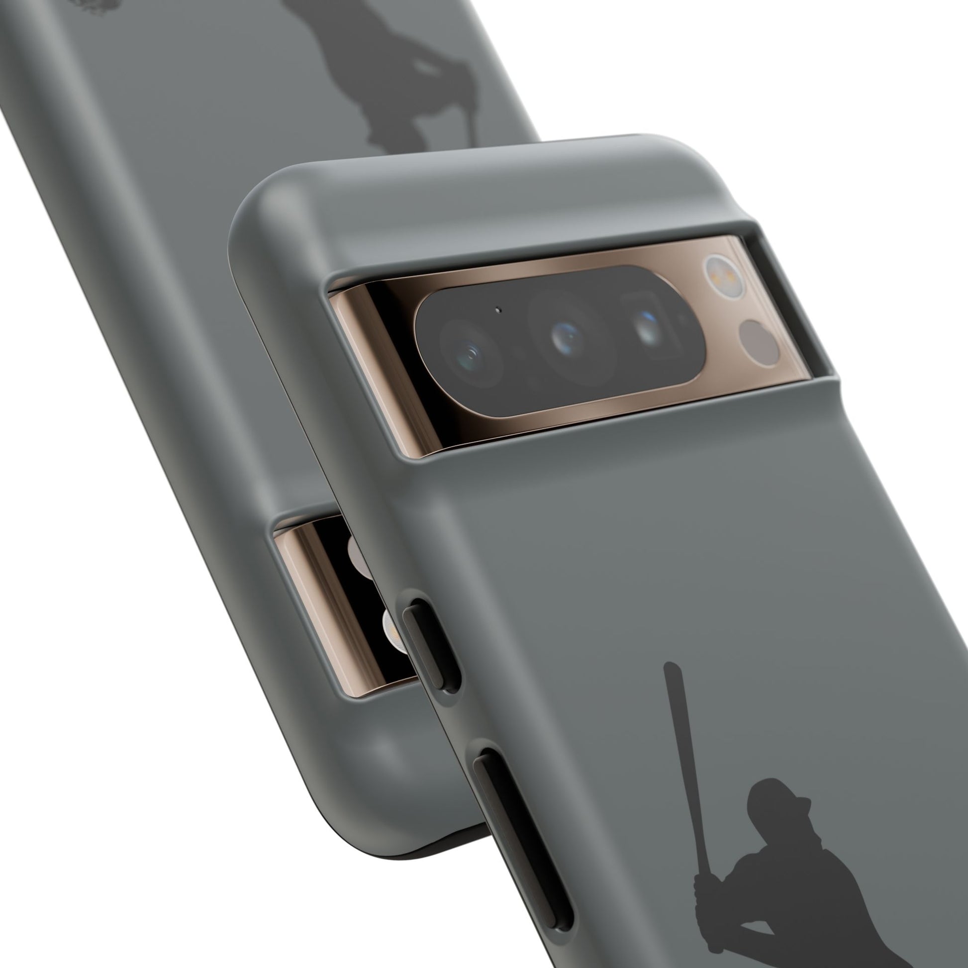 Black tough iPhone case with baseball silhouette design, protective sporty Printify phone cover for iPhone models