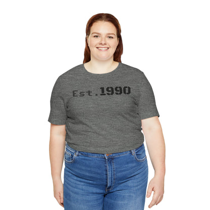 Unisex Est. 1990 Nostalgic Jersey Tee - Perfect Gift, Vintage Style, Retro Fashion, Birthday Celebration, Casual Wear - TRV